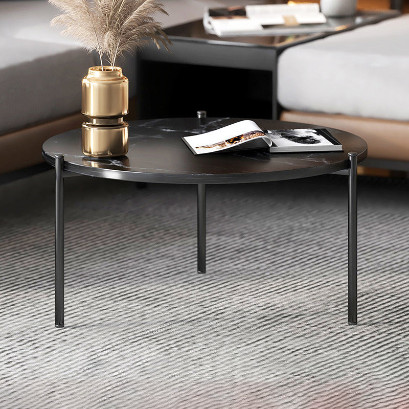 Round Coffee Table Contemporary 3 Legs Cocktail Table for Home