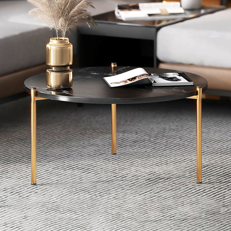Round Coffee Table Contemporary 3 Legs Cocktail Table for Home