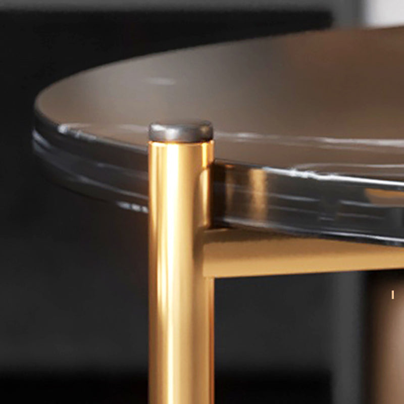 Round Coffee Table Contemporary 3 Legs Cocktail Table for Home