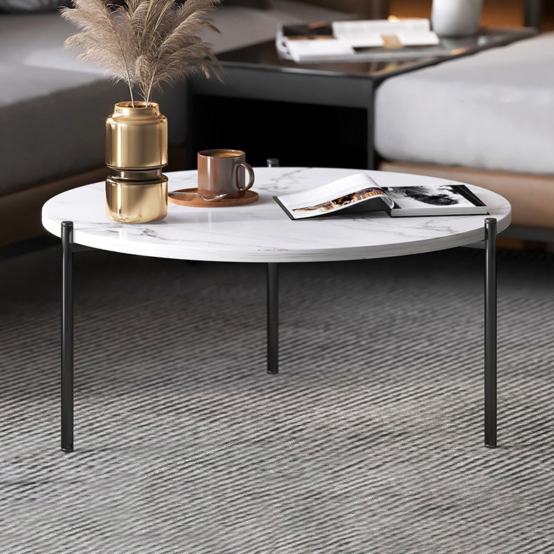 Round Coffee Table Contemporary 3 Legs Cocktail Table for Home