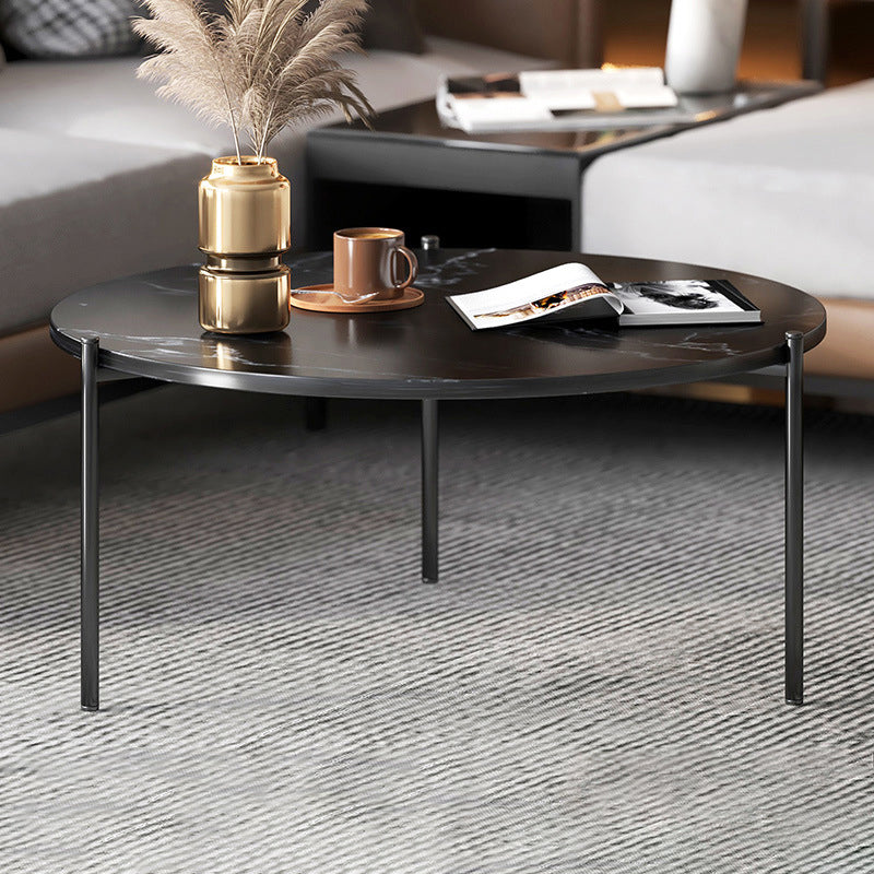 Round Coffee Table Contemporary 3 Legs Cocktail Table for Home