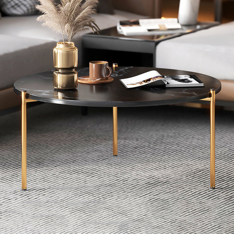 Round Coffee Table Contemporary 3 Legs Cocktail Table for Home