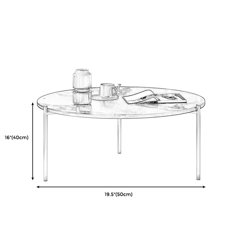 Round Coffee Table Contemporary 3 Legs Cocktail Table for Home