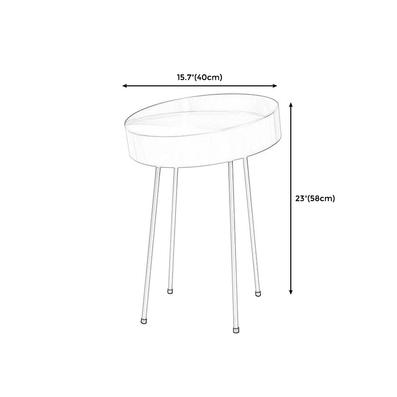 Round with Metal Accents Coffee Table Modern 4 Legs Cocktail Table