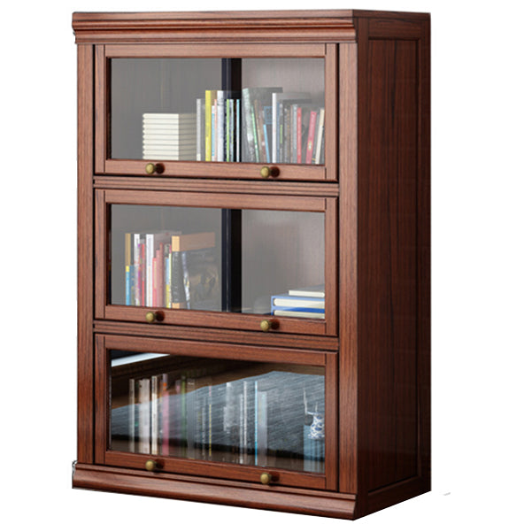 Wooden Closed Back Standard Bookcase Contemporary Style Bookshelf for Home Office