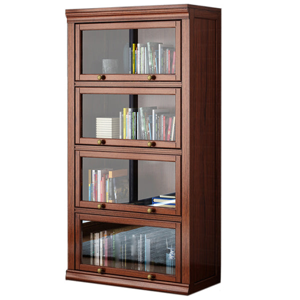 Wooden Closed Back Standard Bookcase Contemporary Style Bookshelf for Home Office