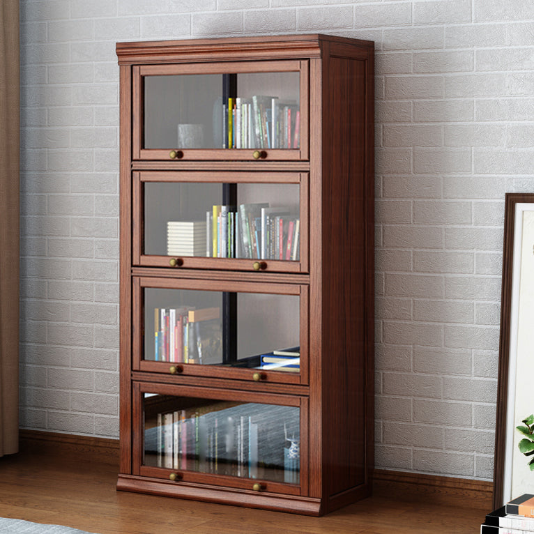 Wooden Closed Back Standard Bookcase Contemporary Style Bookshelf for Home Office