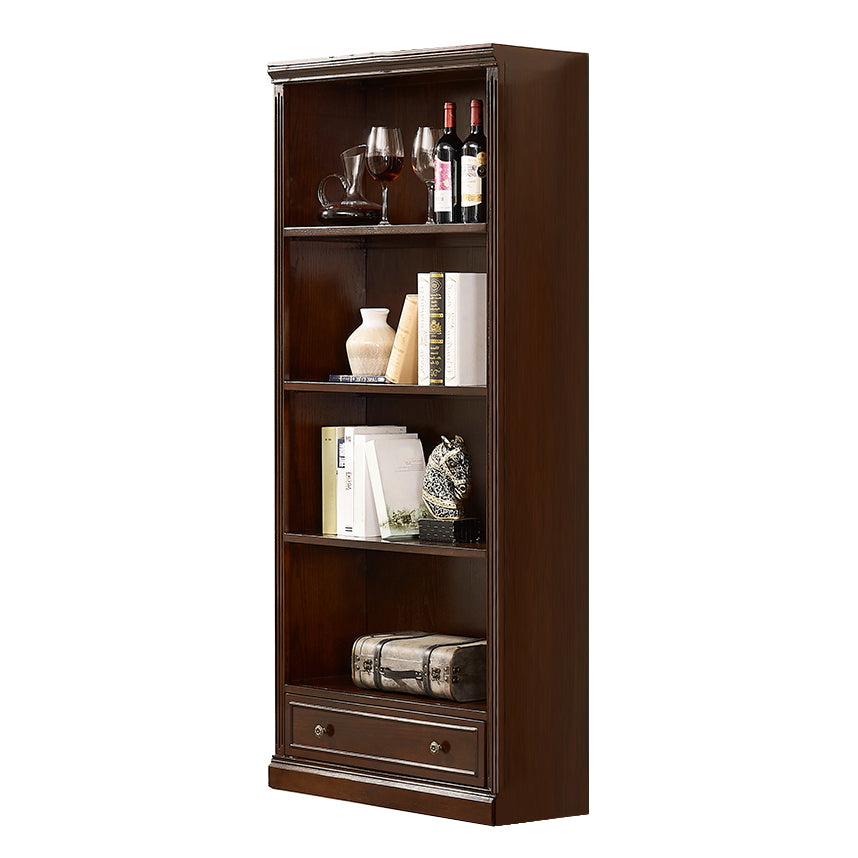 Wooden Closed Back Standard Bookcase Contemporary Style Bookshelf for Home Office