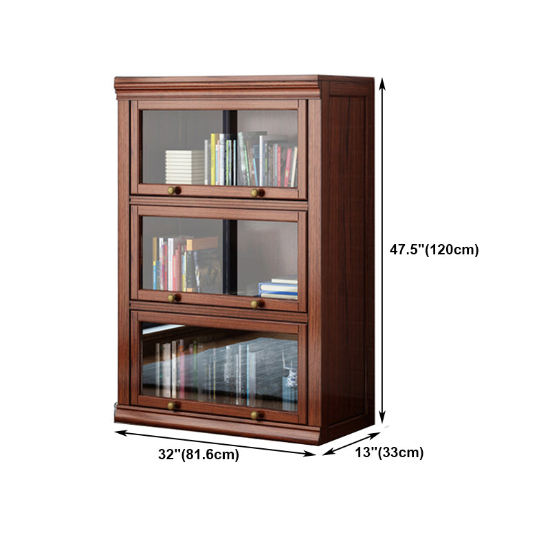 Wooden Closed Back Standard Bookcase Contemporary Style Bookshelf for Home Office