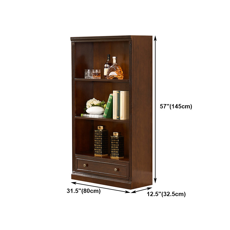 Wooden Closed Back Standard Bookcase Contemporary Style Bookshelf for Home Office