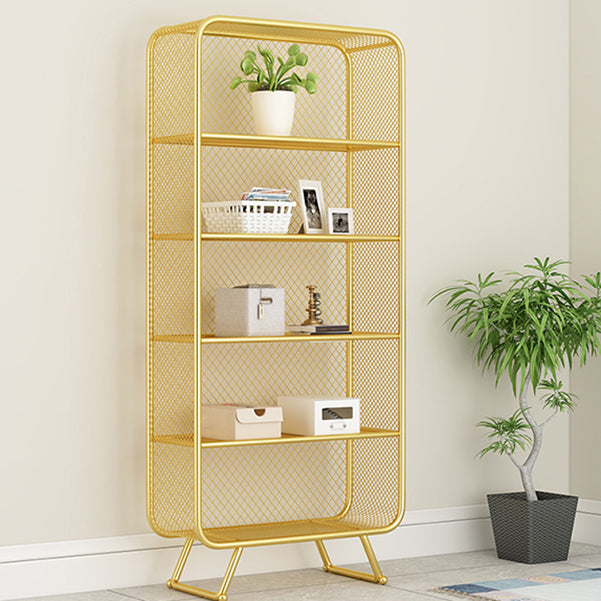 Modern Closed Bookshelf Metal Standard Bookcase With Rectangular Shelves