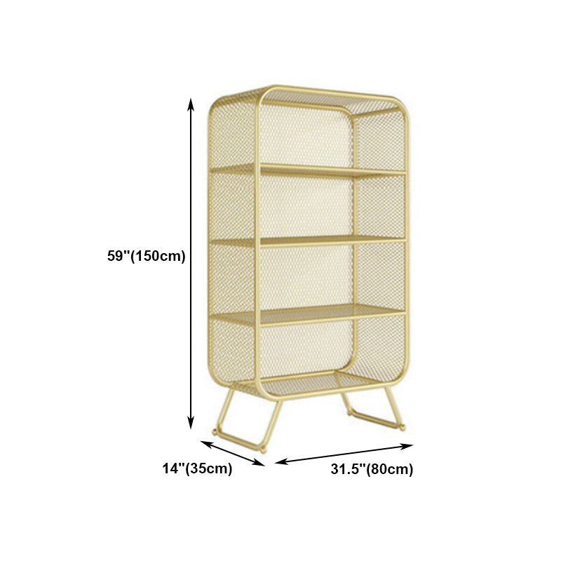 Modern Closed Bookshelf Metal Standard Bookcase With Rectangular Shelves