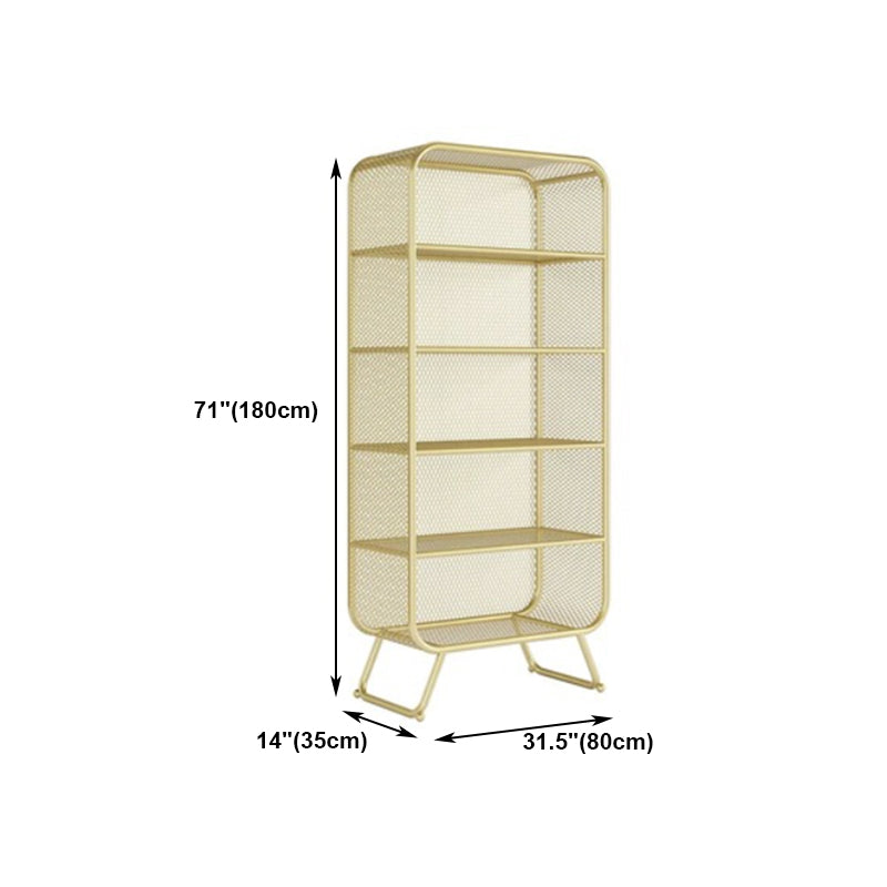 Modern Closed Bookshelf Metal Standard Bookcase With Rectangular Shelves