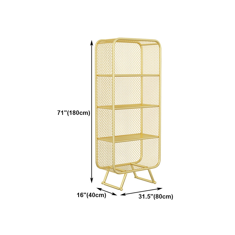 Modern Closed Bookshelf Metal Standard Bookcase With Rectangular Shelves
