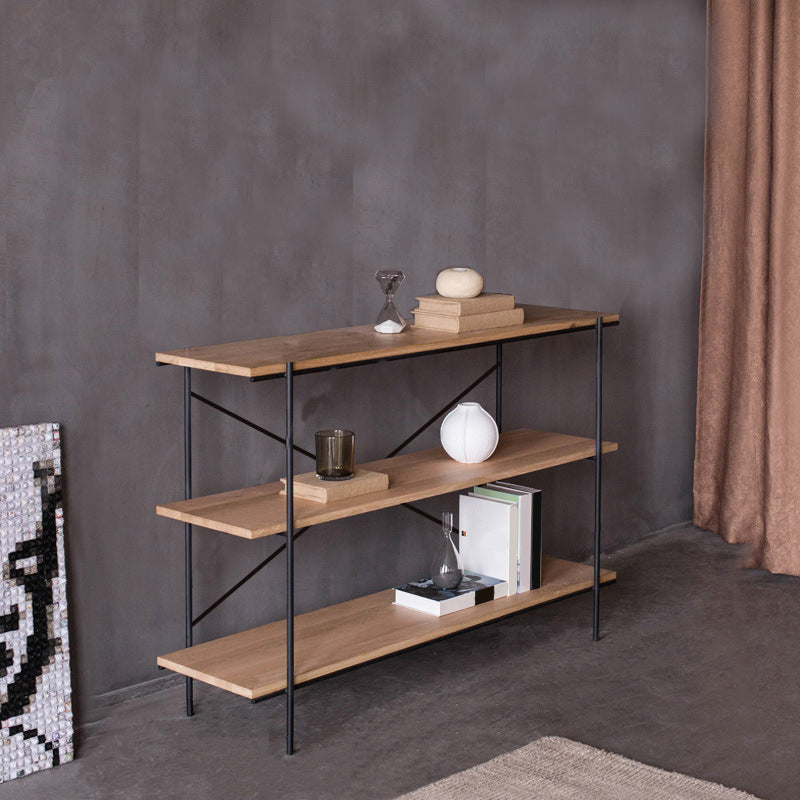 Modern Bookshelf Solid Wood Bookcase With Rectangular Shelves