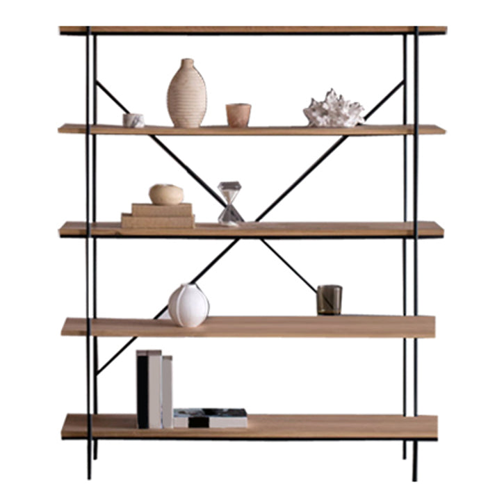 Modern Bookshelf Solid Wood Bookcase With Rectangular Shelves