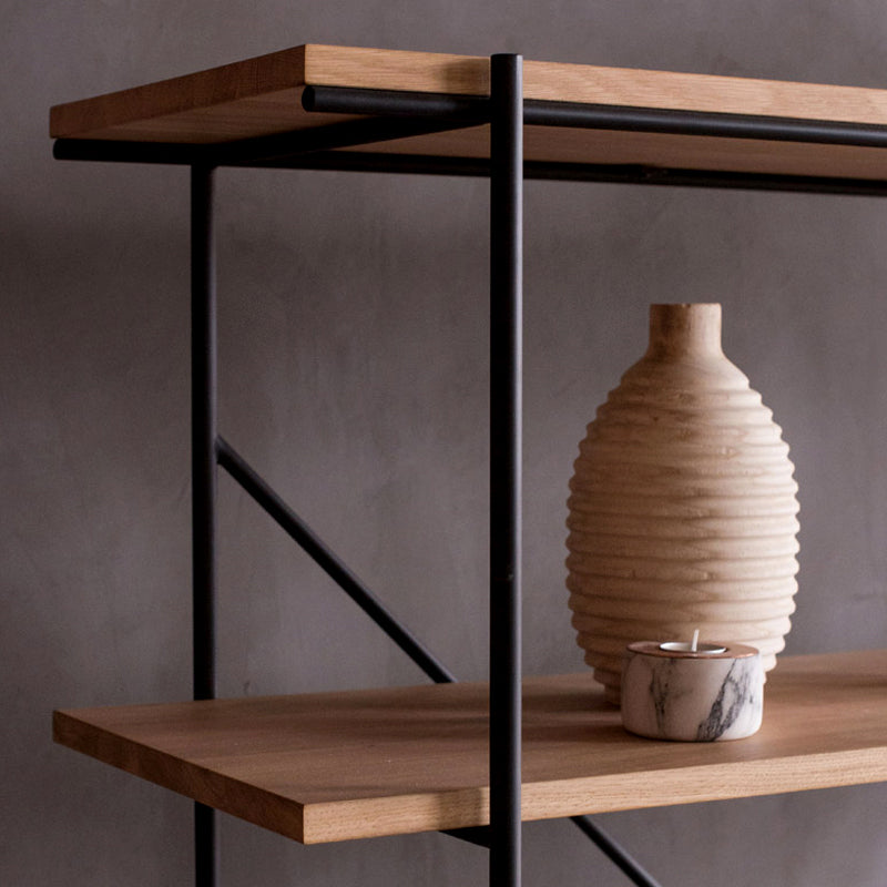 Modern Bookshelf Solid Wood Bookcase With Rectangular Shelves