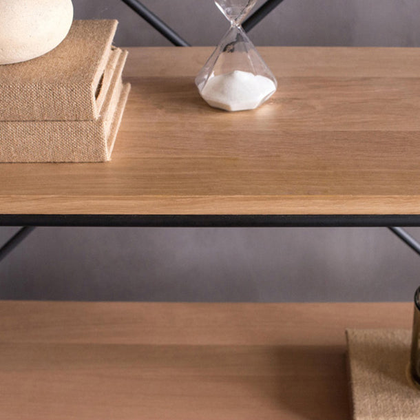 Modern Bookshelf Solid Wood Bookcase With Rectangular Shelves