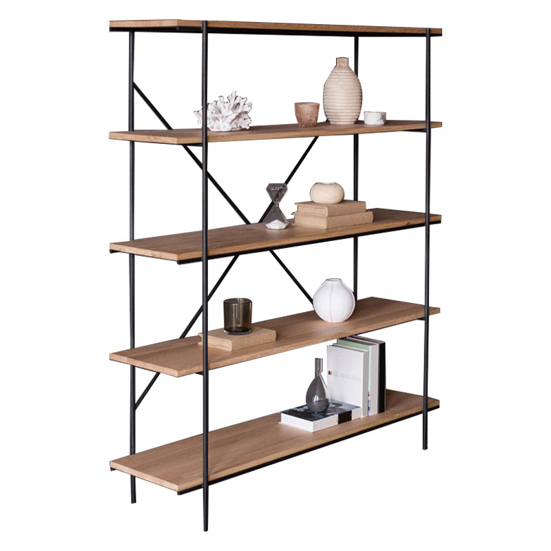 Modern Bookshelf Solid Wood Bookcase With Rectangular Shelves