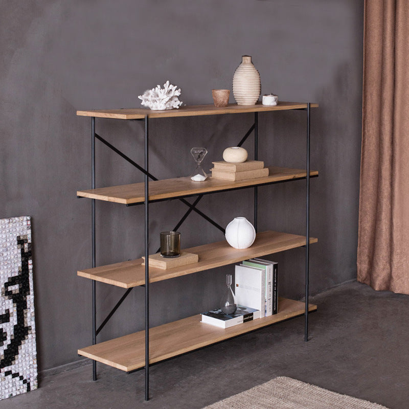 Modern Bookshelf Solid Wood Bookcase With Rectangular Shelves