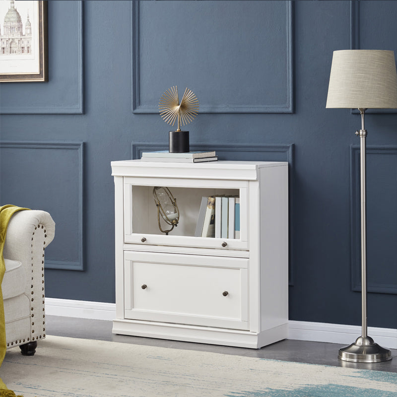 Contemporary Standard Bookcase Wooden Closed Back Bookshelf With Cabinet