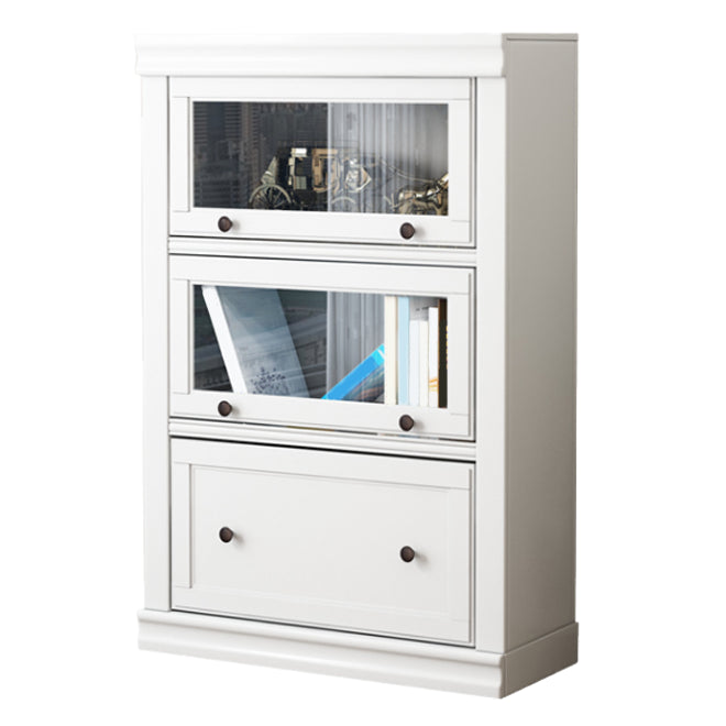 Contemporary Standard Bookcase Wooden Closed Back Bookshelf With Cabinet