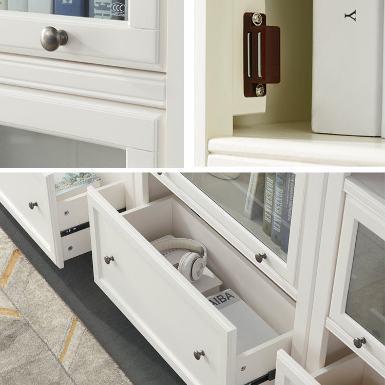 Contemporary Standard Bookcase Wooden Closed Back Bookshelf With Cabinet