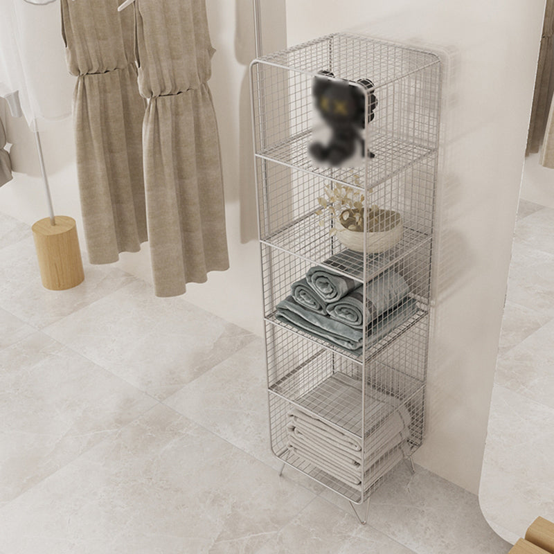 Modern Style Bookcase Vertical Metal Closed Back Bookshelf for Home