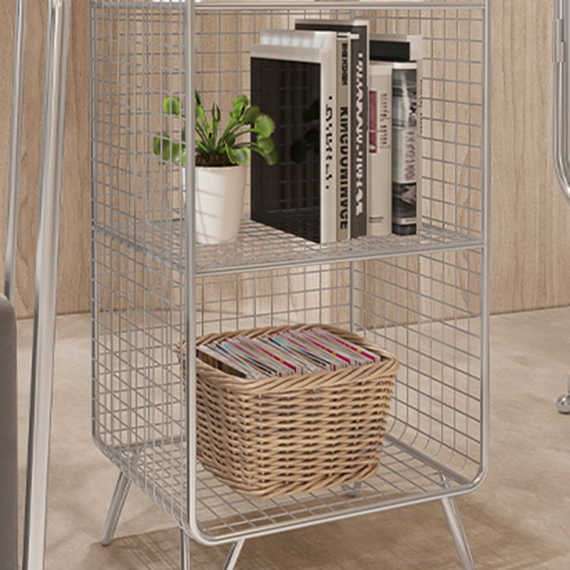 Modern Style Bookcase Vertical Metal Closed Back Bookshelf for Home