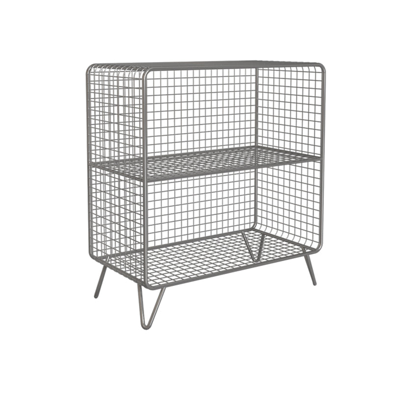 Modern Style Bookcase Vertical Metal Closed Back Bookshelf for Home