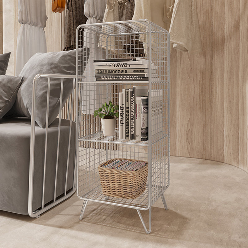 Modern Style Bookcase Vertical Metal Closed Back Bookshelf for Home