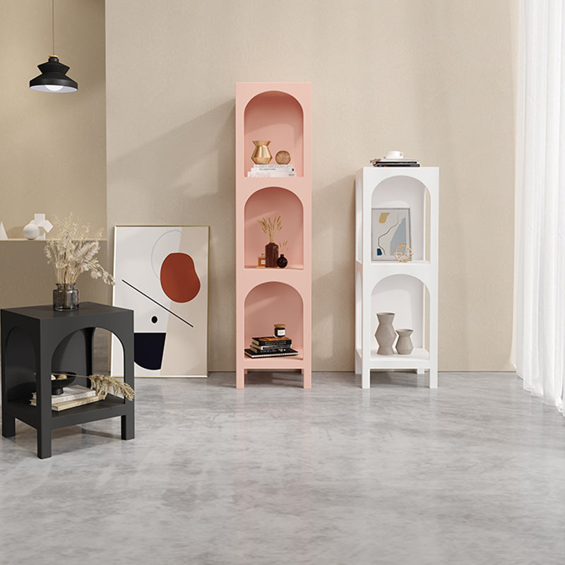 Modern Style Bookcase 13.78" Wide Metal Closed Back Bookshelf for Home