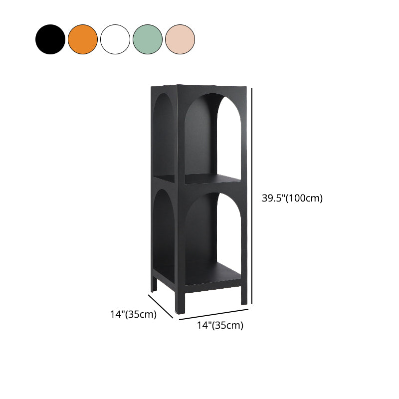 Modern Style Bookcase 13.78" Wide Metal Closed Back Bookshelf for Home