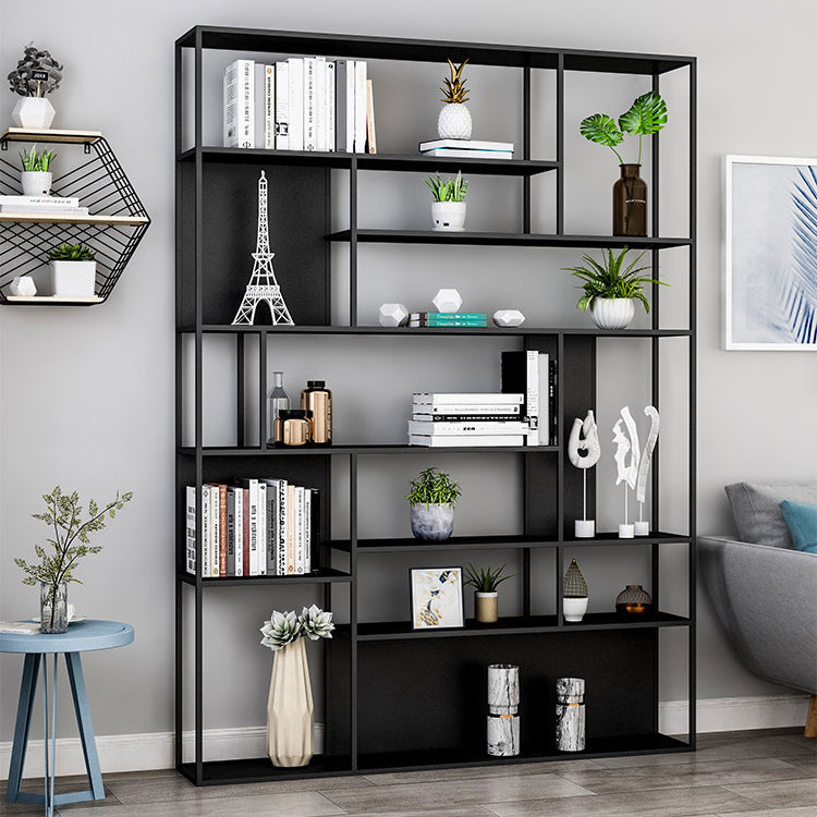 Metal Etagere Bookcase Modern Open Back Bookshelf for Home Office