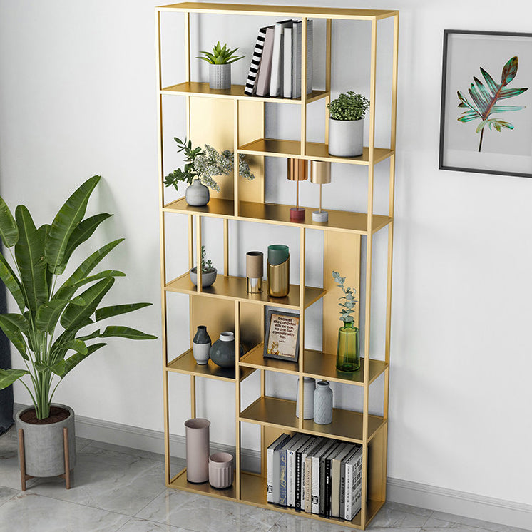 Metal Etagere Bookcase Modern Open Back Bookshelf for Home Office