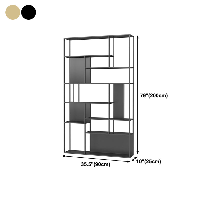 Metal Etagere Bookcase Modern Open Back Bookshelf for Home Office