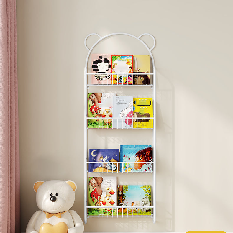 Scandinavian Wall Mounted Bookshelf Iron Vertical Bookcase for Home