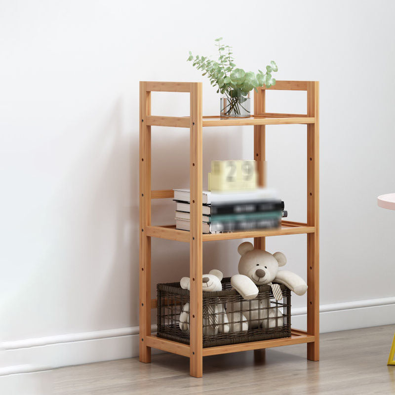 3/4/5-Shelf Manufactured Bookshelf Wood Etagere Natural Scandinavian Vertical Bookcase
