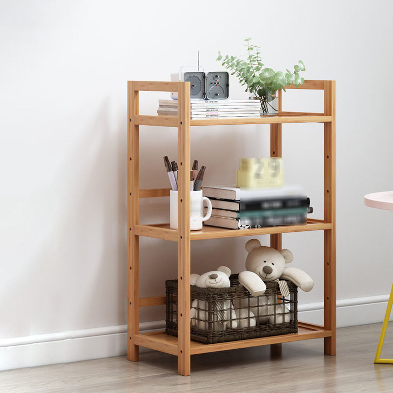 3/4/5-Shelf Manufactured Bookshelf Wood Etagere Natural Scandinavian Vertical Bookcase