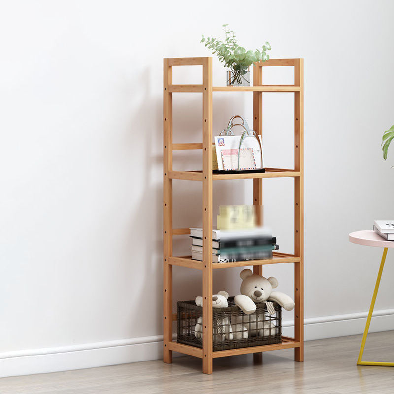 3/4/5-Shelf Manufactured Bookshelf Wood Etagere Natural Scandinavian Vertical Bookcase