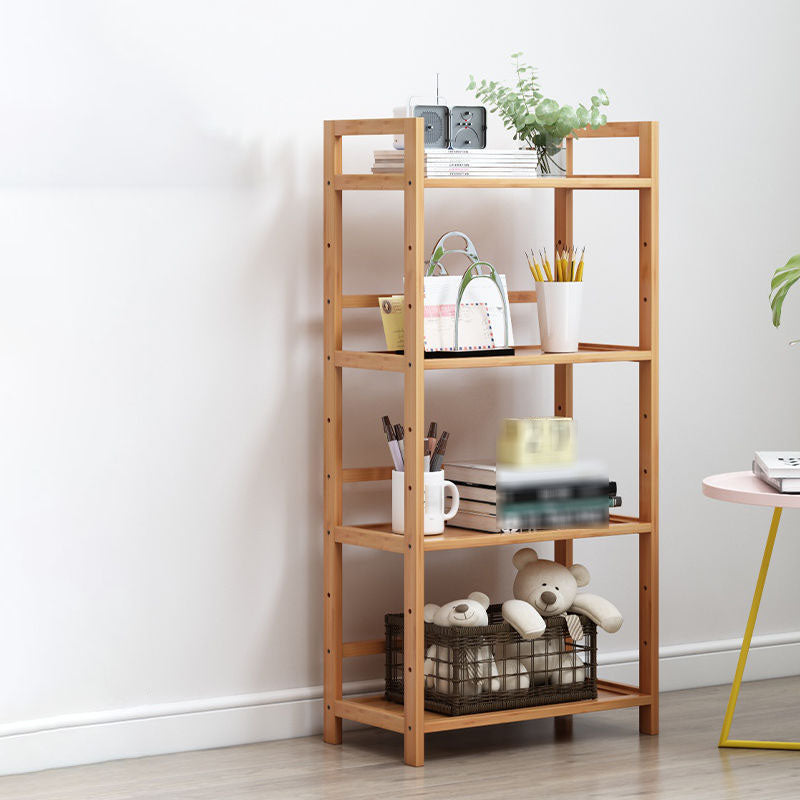 3/4/5-Shelf Manufactured Bookshelf Wood Etagere Natural Scandinavian Vertical Bookcase