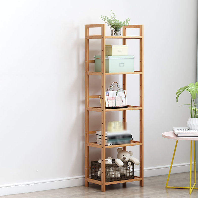 3/4/5-Shelf Manufactured Bookshelf Wood Etagere Natural Scandinavian Vertical Bookcase