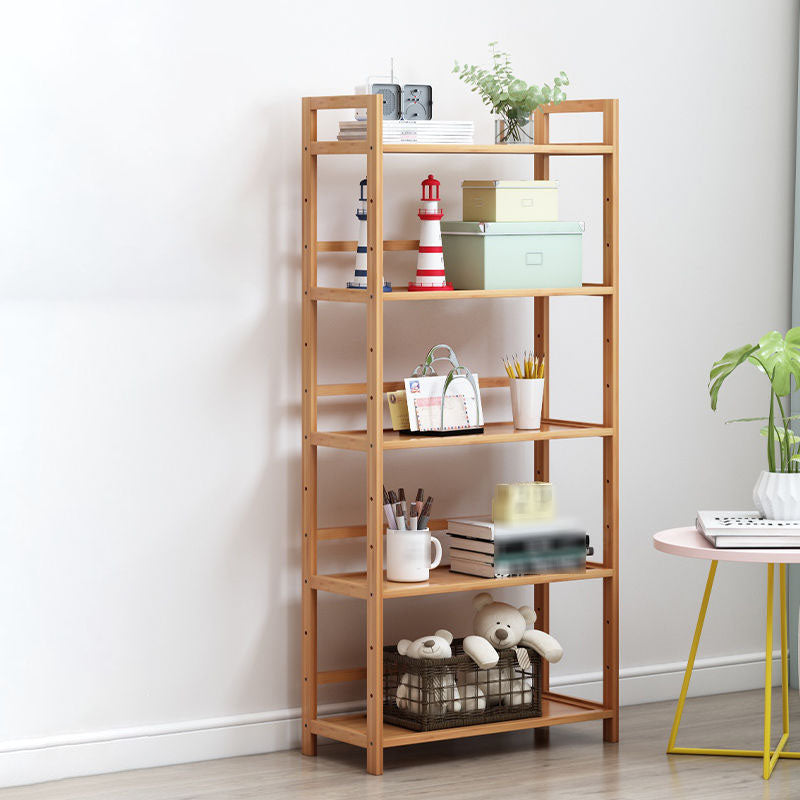 3/4/5-Shelf Manufactured Bookshelf Wood Etagere Natural Scandinavian Vertical Bookcase