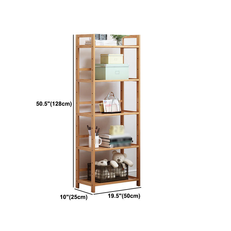 3/4/5-Shelf Manufactured Bookshelf Wood Etagere Natural Scandinavian Vertical Bookcase