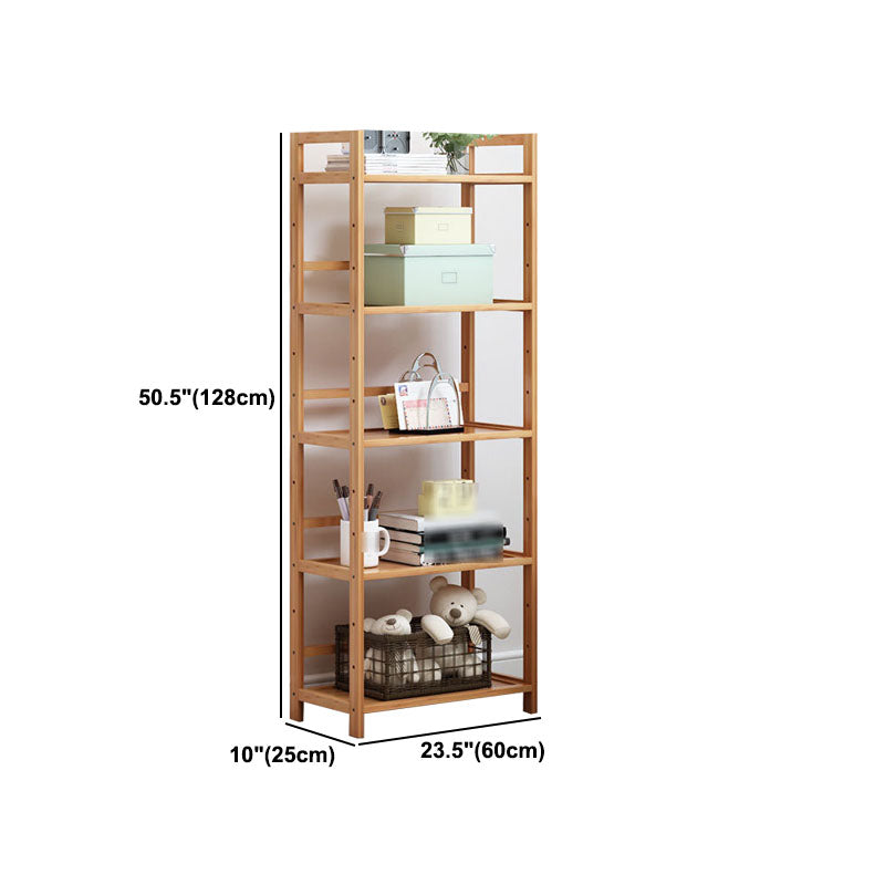 3/4/5-Shelf Manufactured Bookshelf Wood Etagere Natural Scandinavian Vertical Bookcase