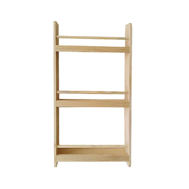 Pine Wood Wall Unit Bookshelf Scandinavian Vertical Bookcase for Home