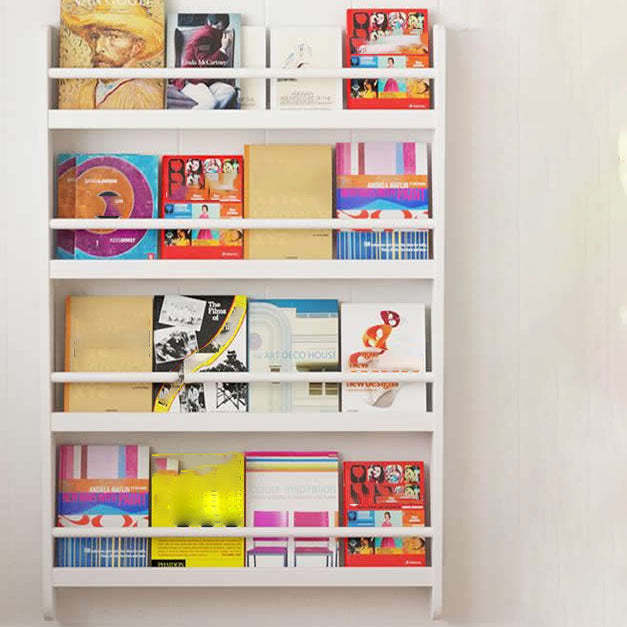 Pine Wood Wall Unit Bookshelf Scandinavian Vertical Bookcase for Home