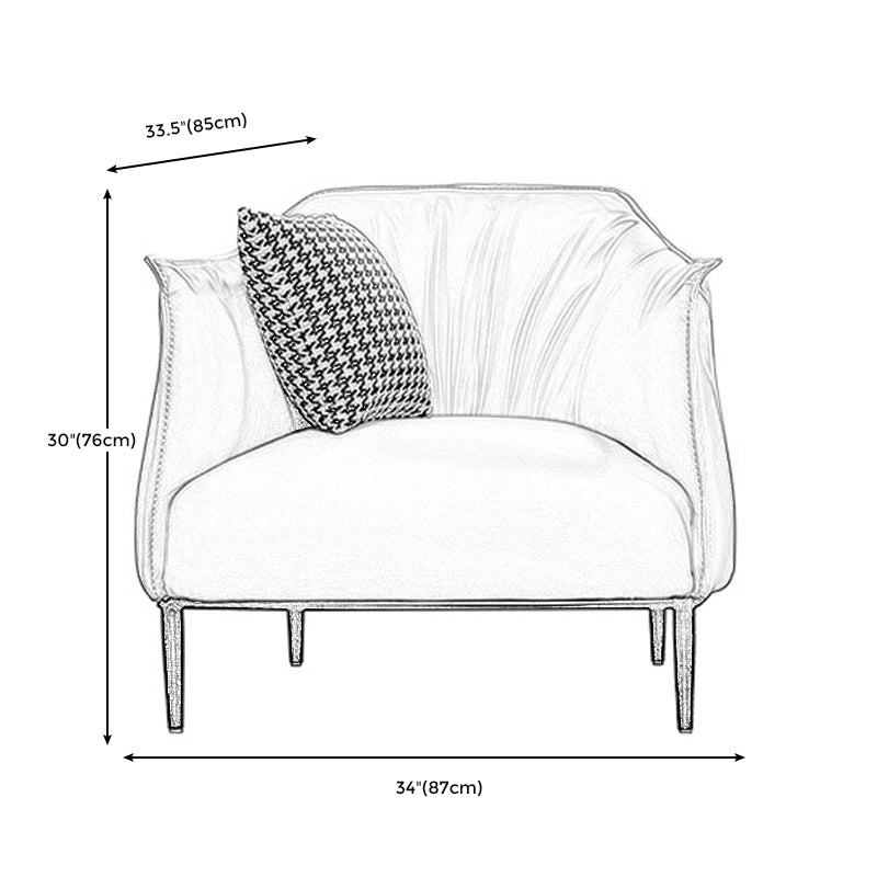 Genuine Leather Chair Arms Included 34.2"L x 33.4" W x 29.5" H Chair for Bedroom