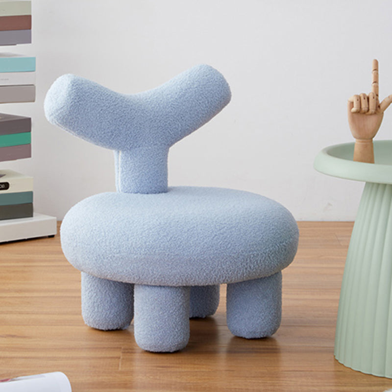 Armless Parsons Chair Wool Chair Fixed Back Chair for Living Room