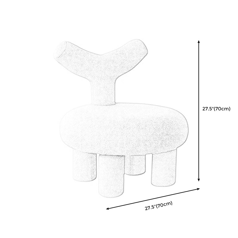 Armless Parsons Chair Wool Chair Fixed Back Chair for Living Room